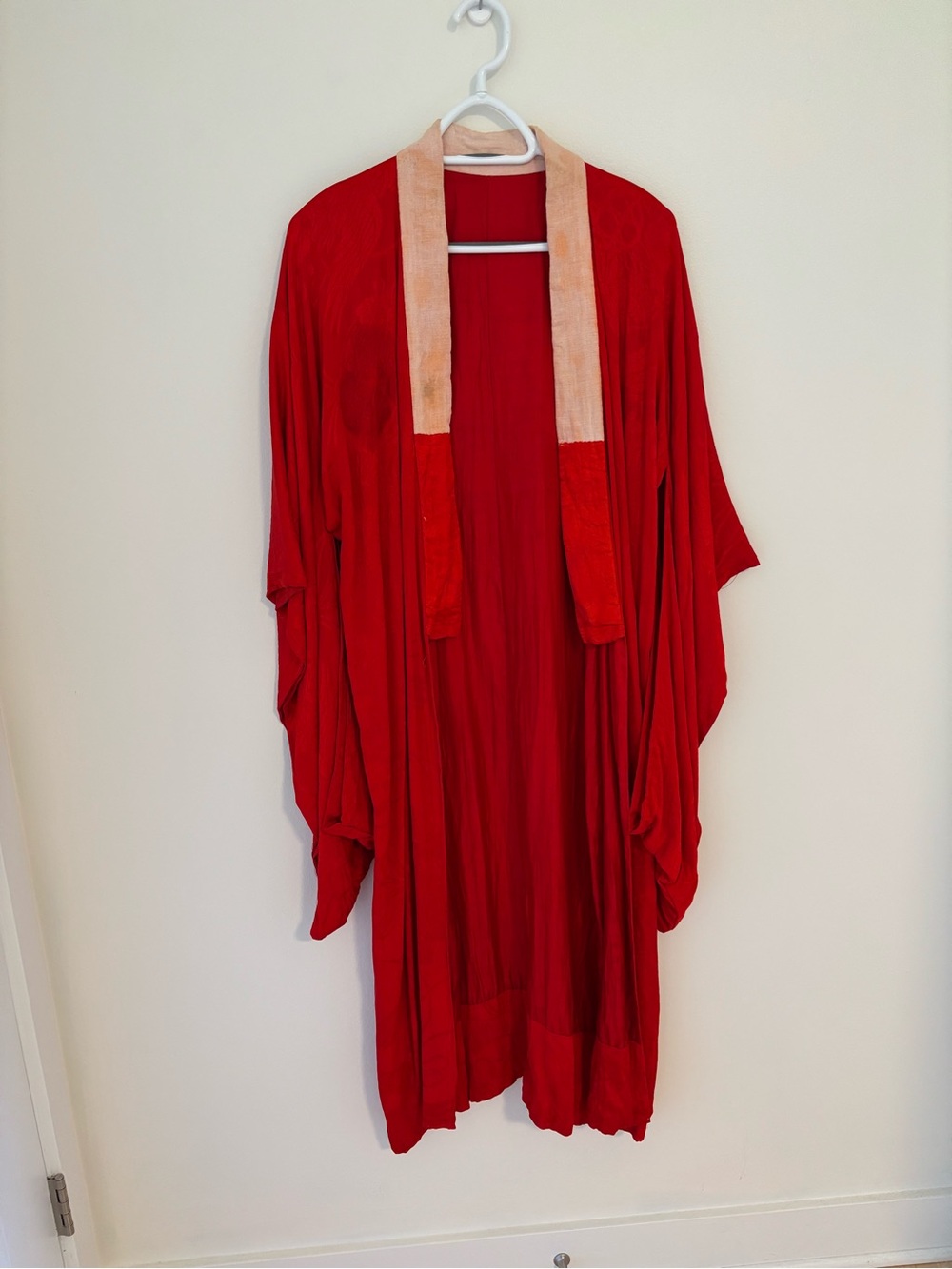 Traditional Red Women's Vintage Kimono from Japan